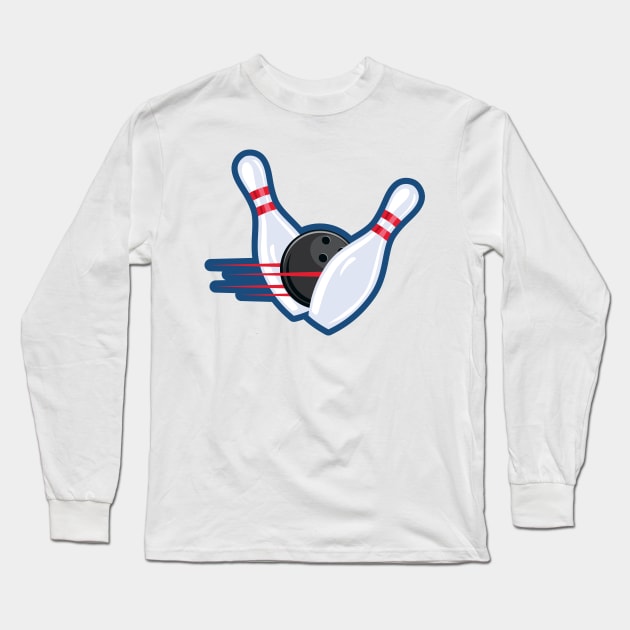 Bowling Lane Long Sleeve T-Shirt by SWON Design